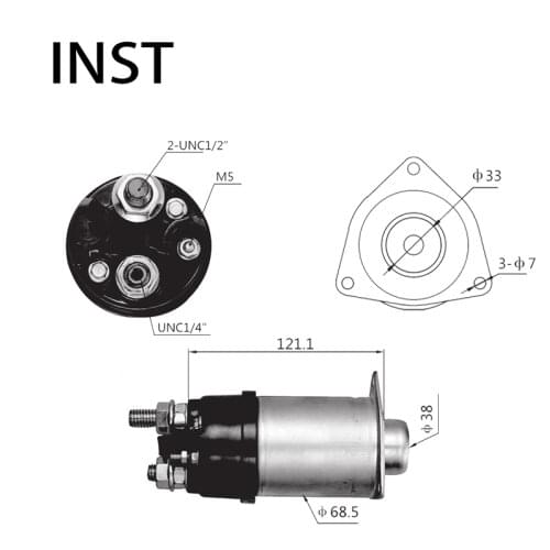 ELECTROMAGNETIC SWTICH SOLENOID FOR 24V 7.5KW F042010583 1115619 1115621 D915A 196 1115619 1115621 1115640 1115655 D915A