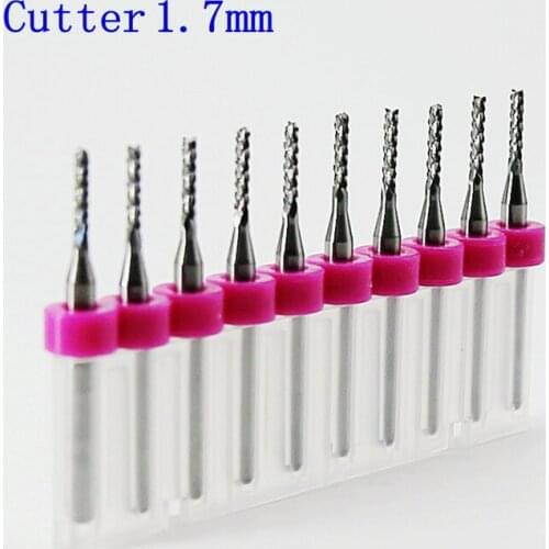 Strawberry PCB Milling Cutter Corn Teeth Metal Tungsten Carbide CNC Engraving CNC Router Woodworking Cutting Tools 10PCS 1.7mmmm