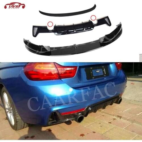 F32 F36 ABS Glossy Black Front rear bumper lip diffuser spoiler wing for BMW 4 series M Sport 2014 UP not Convertible Carbon O-O