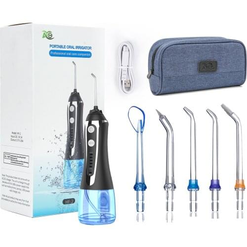 H2ofloss portable oral irrigator usb rechargeable water flosser Dental Water Jet 300ML Water Tank Waterproof Teeth Cleaner