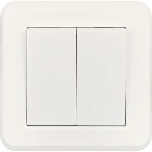 KAMAMNI Luxury White Wall Power Light Switch Light Push Button Switches Flame Retardant Plastic 2 Gang 1 2-way 10A 220V