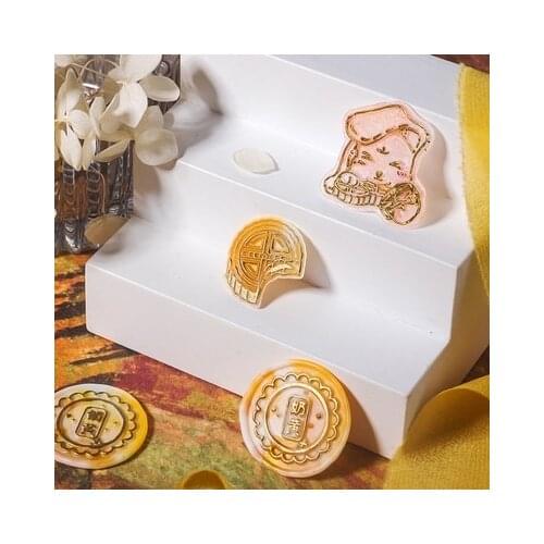 Creative kawayi mooncake Special-shaped Wax Seal StampFire Lacquer Seal Head Wedding Greeting Card Wax Seal