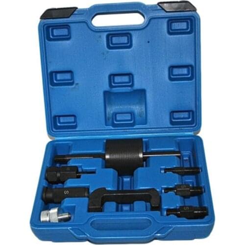 9pcs Professional Master Diesel Injector Extractor Set With Common Rail Adaptor Slide Hammer Injection Puller Tool Kit Set