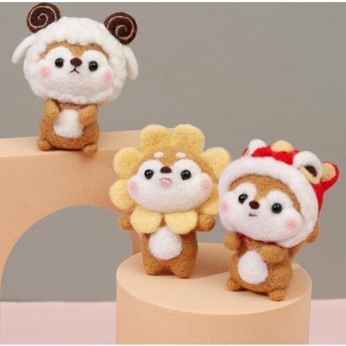 Non Finished Felt Kit Creative Cute Pear Toy Doll Wool Felt Poked Kitting Non-Finished Handcarft Wool Felting Material Package