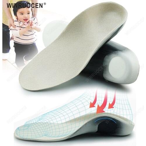 WINRUOCEN 3D Orthotic Insoles flat feet for kids and Children Arch Support insole for X-Legs Orthotic Shoe Heel Pad Inserts