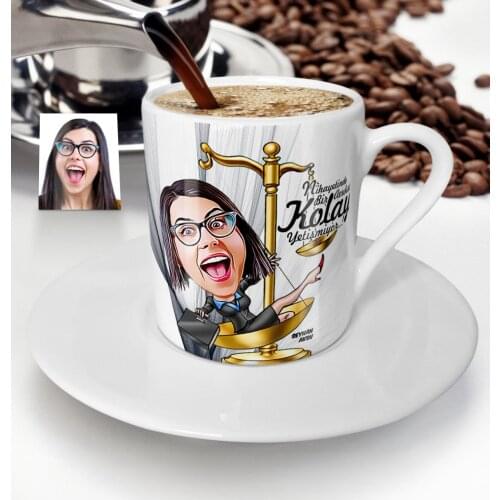 Personalized Women 'S Attorney Cartoon Turkish coffee Cup-4