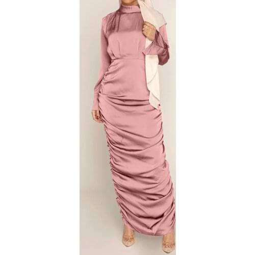 Eid Mubarak Muslim Pleated Dress Women Abaya Dubai Turkey Islamic Clothing Caftan Marocain Kaftan Vestido Musulmane Femme Abayas