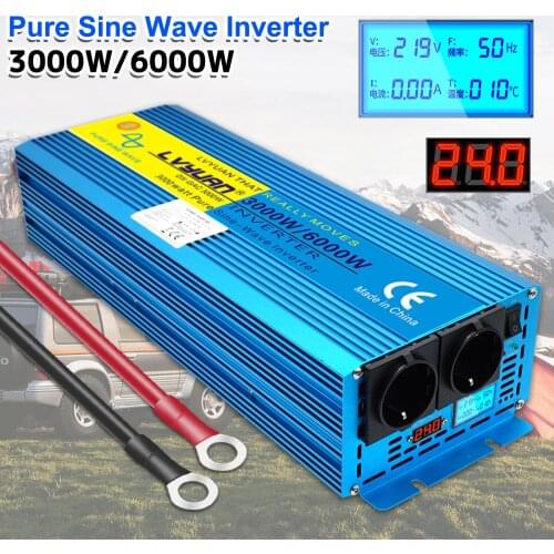DC 12V/24V To AC 110V/220V 4000W outing/Home Digital Display PURE SINE WAVE POWER INVERTER CAMPING BOAT Converter Power Inverter