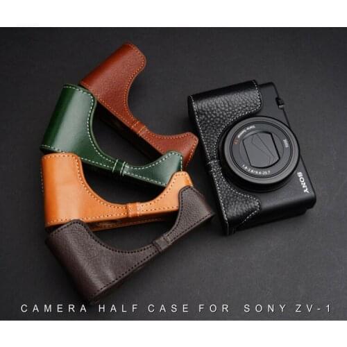 Handmade ZV1 Camera Case Genuine leather cowhide Bag Half Body For Sony ZV1 zv-1