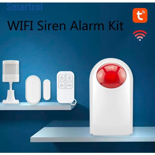 Tuya WiFi Security Alarm System Waterproof Outdoor 433MHz Wireless Siren Android IOS APP Remote Control Burglar Alarm Kit