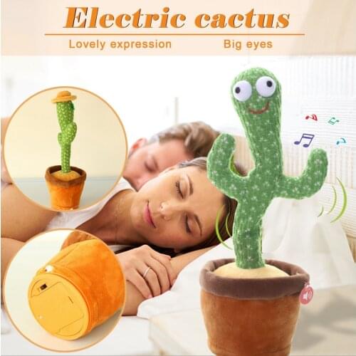 Dancing Cactus Plush Toy Singing 120 English Songs Electronic Shake Soft Plush Doll Cactus Toys for Kids Early Education Toy