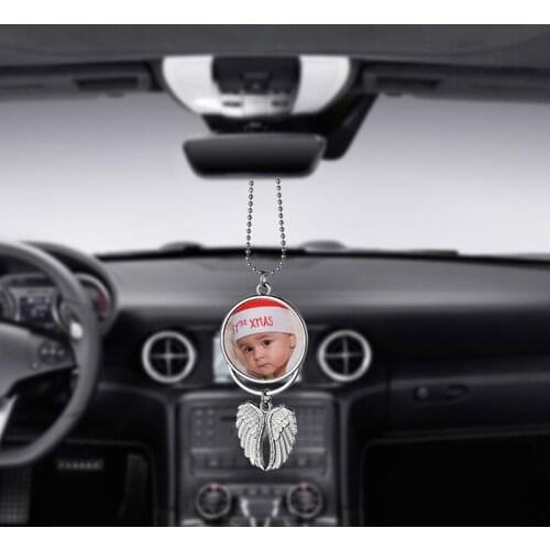 Warmte Sublimatie Auto Sleutelhanger Ornament Angel Wing Blank Hot Transfer Printen Car Keychain Ornament