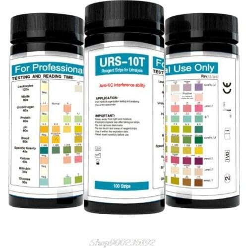 URS-10T 100strips Urinalysis Reagent Test Paper 10 Parameters Urine Test Strips Leukocytes, Nitrite,Urobilinogen,Protein,Jy22 20