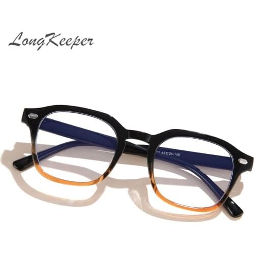 Vintage Anti Blue Light Blocking Glasses Frame Men Women Square Rivet Gaming Optical Eyewear Transparent Eyeglasses Spectacles