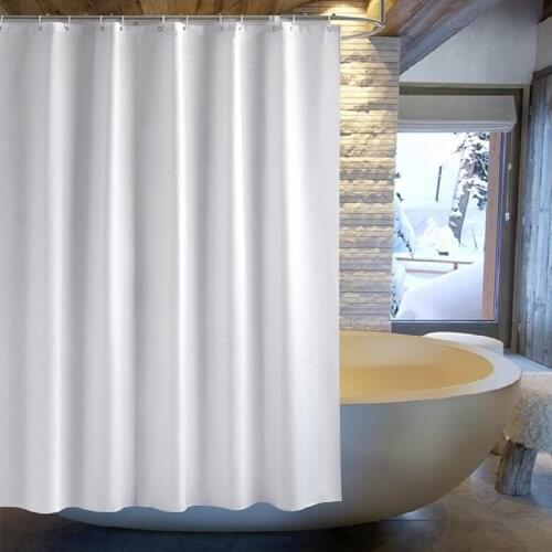 European Shower Curtain Solid Color Polyester Thick Waterproof Curtains Simple Bathroom Partition Curtain Hotel Home Bath Decor