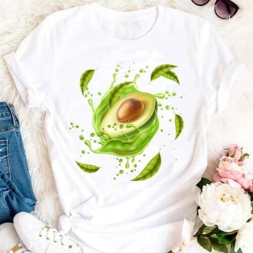 Women Summer Sweet Avocado Trend Fruit Beach Ladies Cartoon Clothes Tshirts Fashion Stylish T Top Lady Print Sweet Tee T-Shirt
