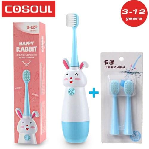 3 -12 Years Old Children Electric Toothbrush Soft Bristles Professional Child Toothbrush Baby Cute Rabbit Kids Teeth Care