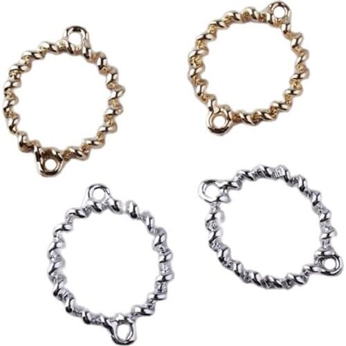 10pcs Double Hole Oval Connectors Gold Pendants Charms DIY Stud/Drop Earring Bracelet Making Accessories Jewelry Findings