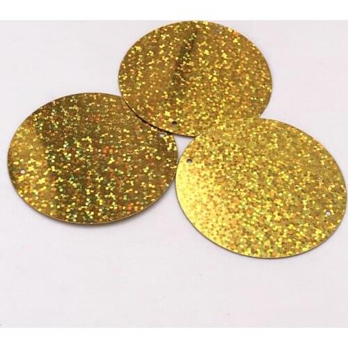10Pcs/Pack 55mm Large Flat Round Laser Sequins Drilling Paillettes DIY Craft Wedding Sewing Handmade Lentejuelas Accessories
