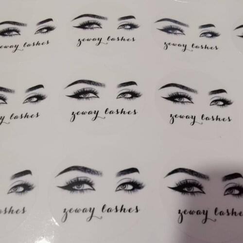 100pcs 3-7cm Customize Personalised Name Clear Transparent White Kraft Sticker, Wedding Sticker Logo Eyelashes Sticker