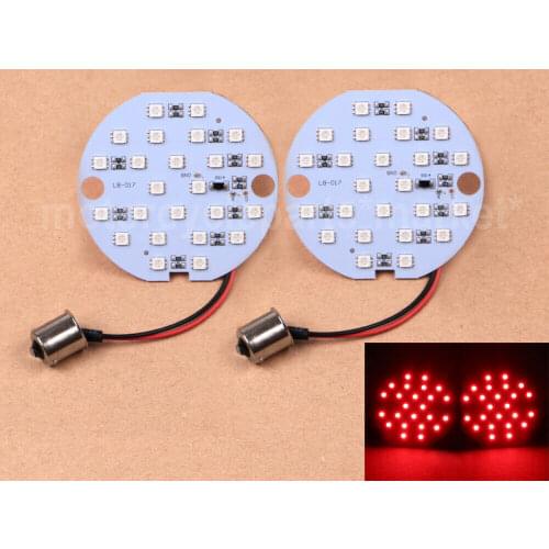 1156 Rear turn signal inserts Flat style 3" LED Red Blinker For Harley Electra Ultra Road Glide Softails Road King 1986-2014