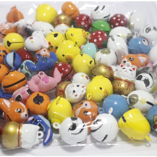 2pcs Cute Animal Cartoon Jingle Bell Charms Necklace Pendant Jewelry Accessories Hallo Christmas Wedding Event Decor