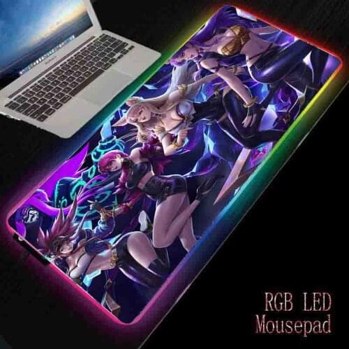 XGZ Sexy Beauty Mouse Pad LED Game RGB Large Mouse Pad Lighting USB Keyboard Color Computer Notebook Wireless Charging Mouse Pad