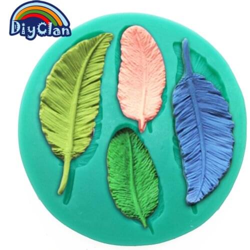 DIY Feather silicone fondant cake molds cake decorating tools leaf chocolate mold cake tools kitchen baking tools F0155YM35