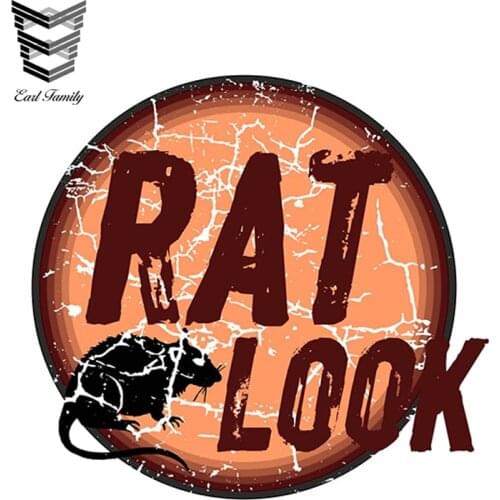 EARLFAMILY 11cm x 10cm Distressed Aged RAT LOOK Circular Design For Car Truck SUV Window Bumper Vinyl Car Sticker Decal