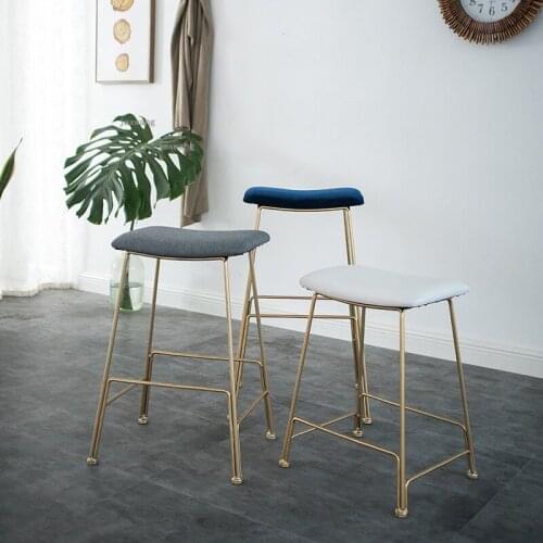 European Style Wrought Iron Restaurant Bar Stool for Living Room Kitchen High Bar Stools Simple Coffee Shop Homestay Barstool