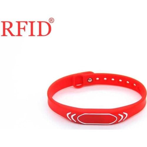 ID 125khz EM4100 TK4100 Read Only Wristband Adjustable Keyfob RFID Silica Gel Red Waterproof Access Control Card Fast Shipping 1