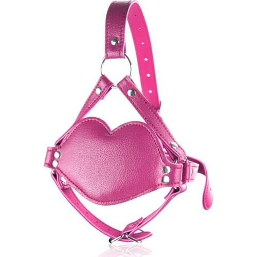 Red Soft leather BDSM Bondage Sex Toys for Women Open Mouth Black Dildo Gag Erotic products Fetish Dildo Realistic Sex shop