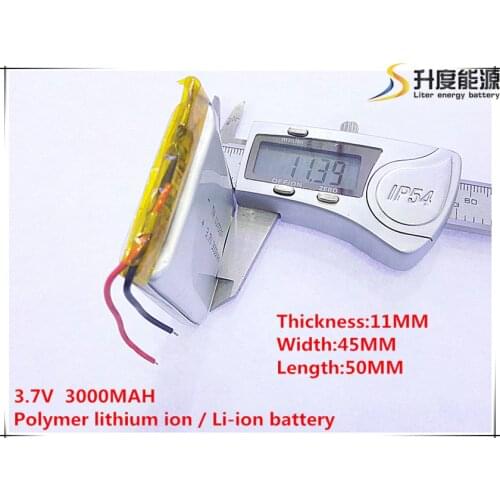 Li-po 5pcs [SD] 3.7V,3000mAH,[114550] Polymer lithium ion / Li-ion battery for TOY,POWER BANK,GPS,mp3,mp4,cell phone,speaker