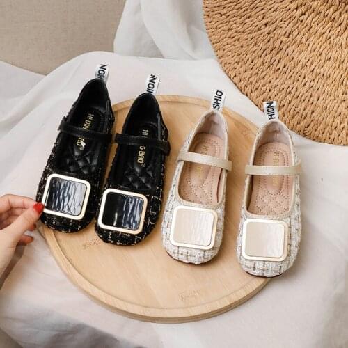Kids Children Performance Shoes Girls Flats Spring Fashion Square Buckle Princess Baby Moccasins Toddler Kids Dress Shoes