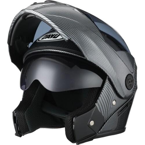 2020 DOT Flip Up Motorcycle Helmets Motocross Full Face Moto Modular Dual Lens Carbon Helf Helmet Helm Safe Cascos capacete