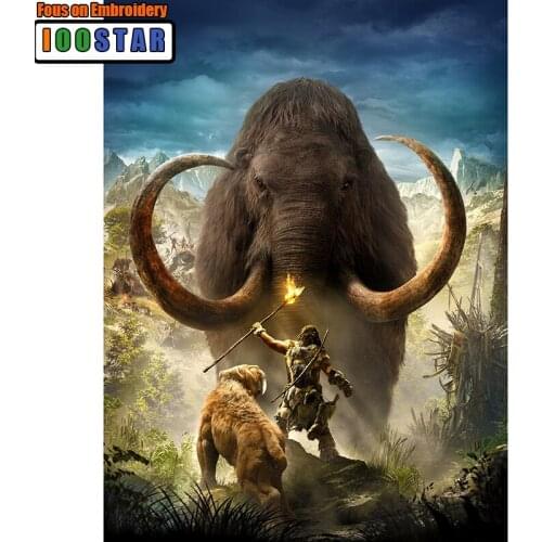 DIY Cross Stitch Mammoth Diamond Painting Animals Full Square/Round Drill Diamond Embroidery Elephant Mosaic Decoration