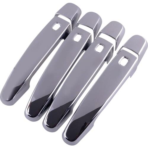 New 8Pcs Silver Car Smart Key Hole Door Handle Covers Trim Decor Fit For Chevrolet Blazer 2019 2020 2021