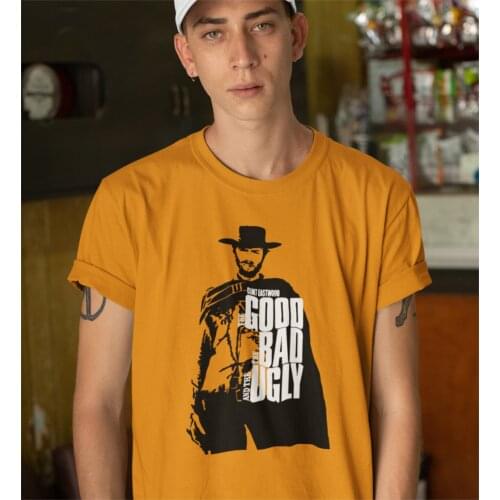 Novelty Clint Eastwood T-Shirts Men Cotton T Shirt The Good The Bad And The Ugly Short Sleeve Tee Shirt Big Size Clothing