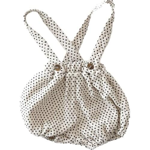 Adorable polka dot newborn baby girls strap shorts summer infant kids short pants toddler jumpsuit 0-24m children outfits pajama