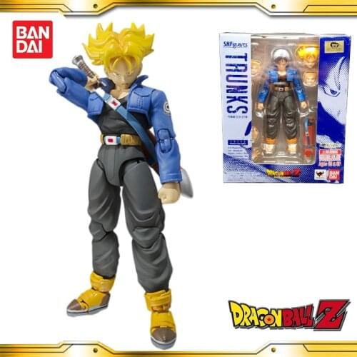 Original BANDAI S.H.Figuarts DRAGON BALL Z Trunks Anime Action figures Model Toys For Children