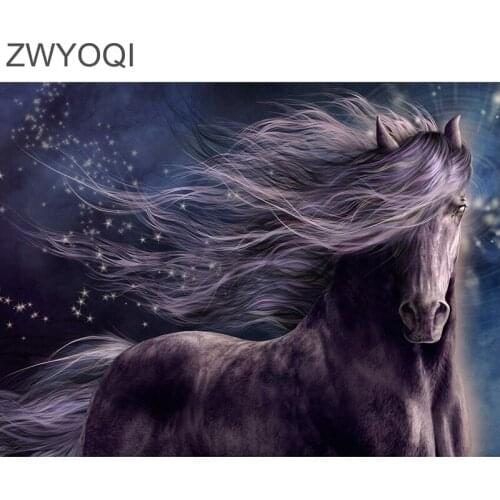 Full Round Diamond embroidery Cross stitch Horse animal DIY 3D Diamond mosaic Horse Full Square Diamond painting Horse animal