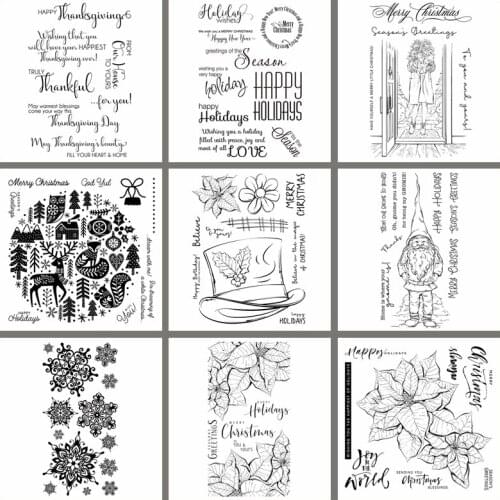 Clear Transparent Stamps Happy Thanksgivings Holiday Wishes Christmas Theme Words Flowers DIY Scrapbooking 2020 New