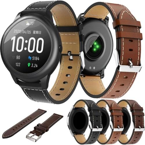 Genuine Leather Watch Bands Strap Replace For Xiaomi haylou solar ls05 Watchband Bracelet For Haylou RT LS05S Belt Accessories