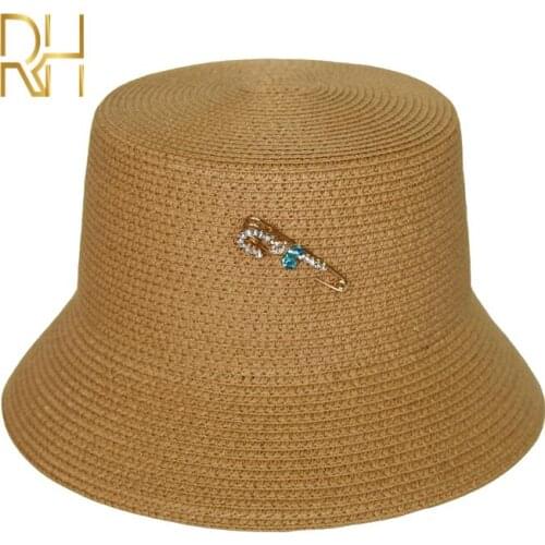 New Macaron Color Wide Brim Womens Fisherman Straw Hats Sun Hats for Lady Colorful Hats Foldable Sunscreen Bucket Hat