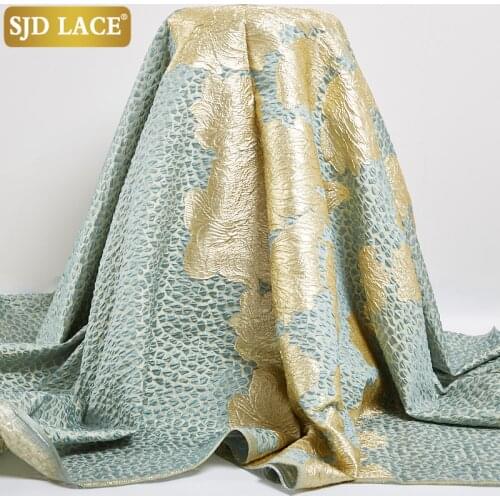 SJD LACE Newest Design Tissue Brocade Gilding African Lace Fabric Embroidery Jacquard French Lace Fabric For Big Occasion A2504