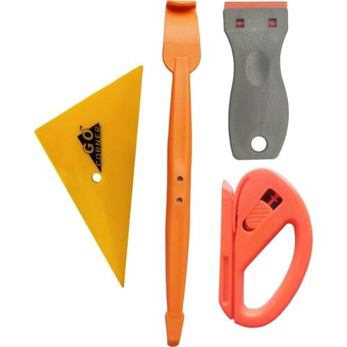 Window Ceramic Glass Clean Razor Scraper Vinyl Cutter Car Wrap Film Sticker Remover Squeegee Magnetic Stick Truck Tool Kit K124