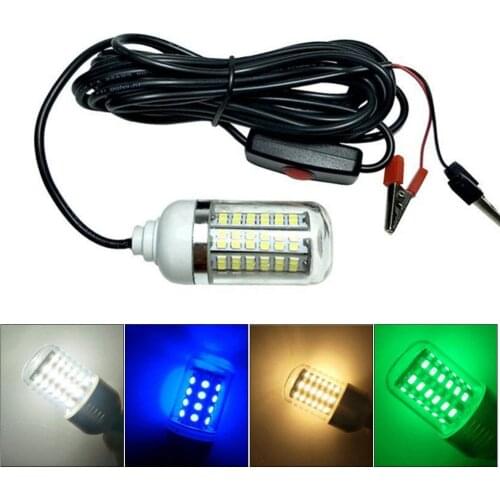 12V 15W Super Bright Underwater 108 LED Night Fishing Light Attracting Fish Lamp Underwater Night Lights Attract Fish Lighting