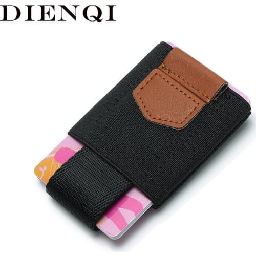 DIENIQI Genuine Leather Slim Wallet Men Mini Card Holder Money Bag Small Thin Purse Male Magic Wallet Black Vallet Walet 2019