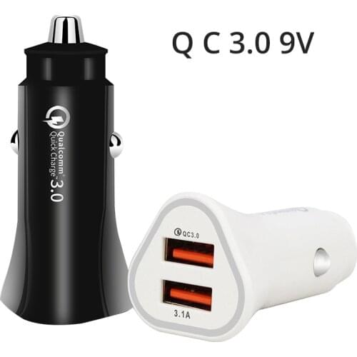Universal Cellphone Car Charger 9V Quick Charge 3.0 For Mobile Phone Dual Usb Car Charger Fast Charging Adapter Mini AutoCharger