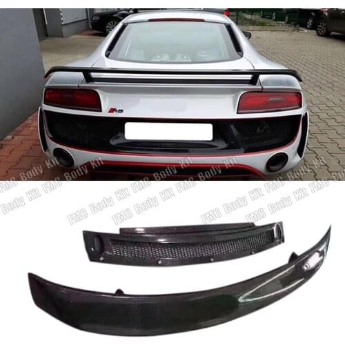 Real Carbon Fiber Rear Wing Trunk Spoiler For Audi R8 V8 V10 Car Body Kit Tuning 2008-2014 GT Style